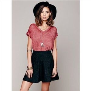 Free People Jacquard Flutter Mini Skirt